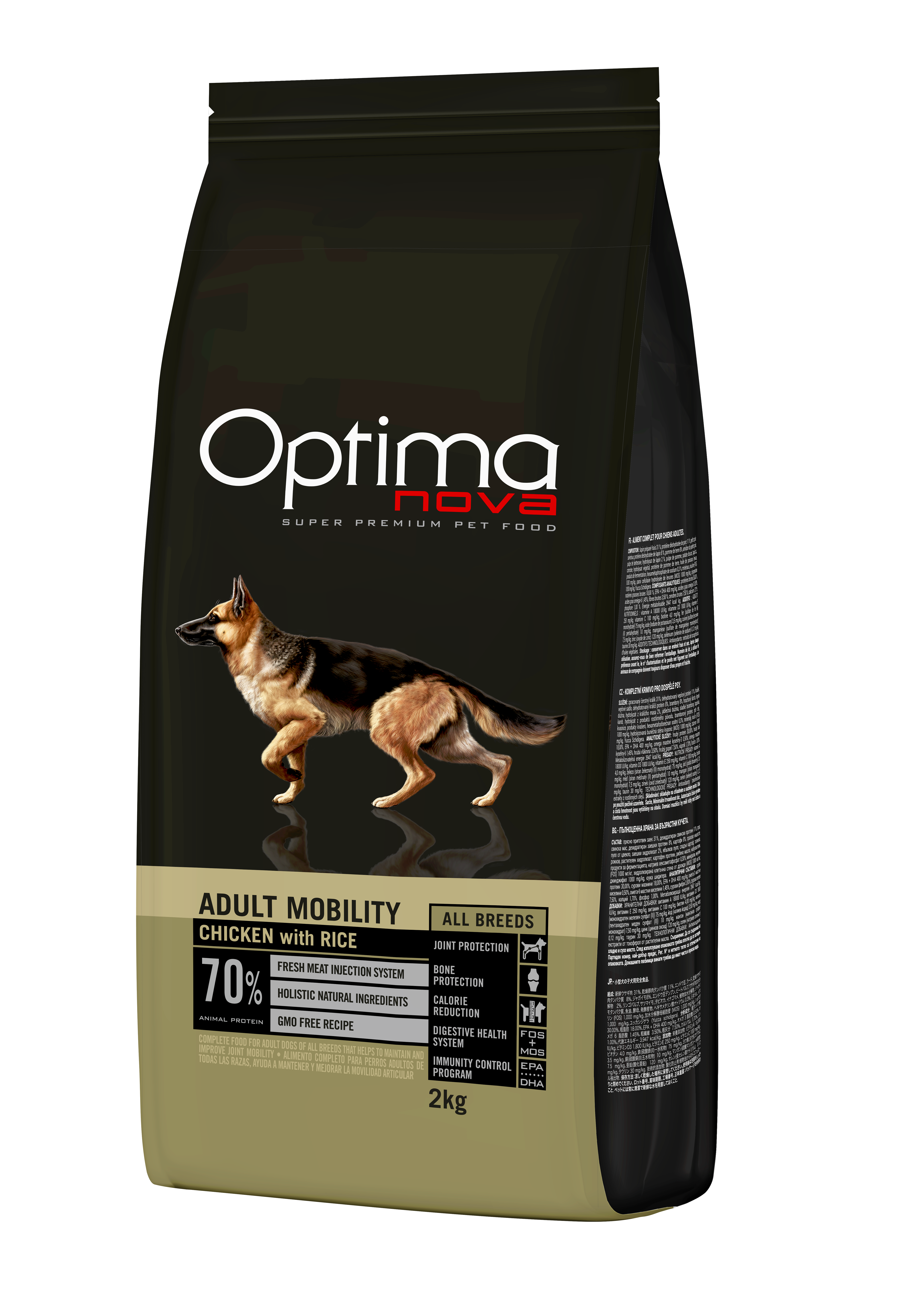 Optimanova dog adult All Breeds Mobility 2kg LG NOVO